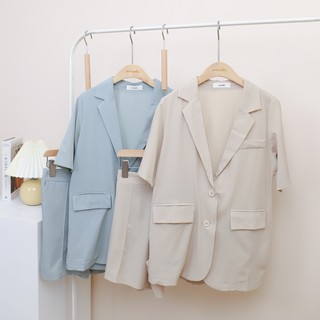 avo เบลเซอร์แขนสั้นรุ่น Mymint blazer set
