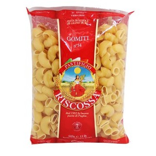 RISCOSSA Gomiti #34 500 g. พาสต้าโกมิตติ เบอร์34 นำเข้าจากอิตาลี