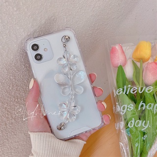 เคสซัมซุง Samsung Galaxy A52s 5G A03s A22 A32 4G 5G A72 A12 A52 A11 A21S A31 A51 A71 A20 A30 A50 A30s A50s A70 A02s A03s Clear Case ปลอกโซ่สร้อยข้อมือสายคล้องคอน่ารักสวยป้องกันสำหรับผู้หญิง Grils กันชน TPU กันกระแทกป้องกันโทรศัพท์มือถือกรณีน่ารัก