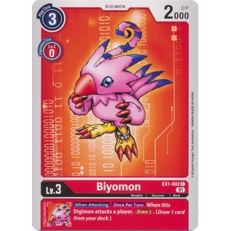 การ์ด Digimon - TCG - Biyomon / EX1-002