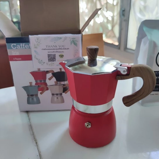 ☕🥄 Moka Pot  Coffee CJ ชุดหม้อต้มกาแฟสด แบบหนา ทน รวม เตาไฟฟ้า และ กระดาษกรอง   โมก้าพอท ครบชุด พร้อมใช้ thumbnail 6