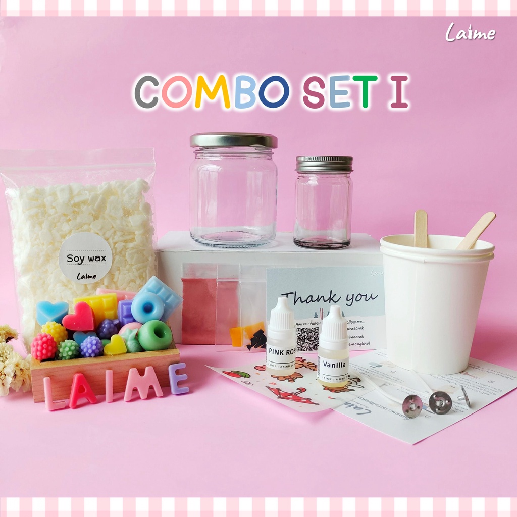 [Combo Set I] ชุดทำเทียนหอม Candle Making Kit จากไขถัวเหลือง 200 g <new update 27/06/22>