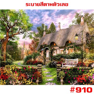 910 💥 ขึงเฟรมไม้ 💥 พร้อมส่ง DIY Paint Number รูปวาด ของขวัญ ภาพวาดระบายสี ภาพวาดสีน้ำมัน ภาพระบายสีตามตัวเลข ตกแต่งผนัง