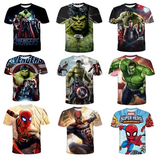 ใหม่ เสื้อยืดลําลอง แขนสั้น พิมพ์ลาย Hulk-Giant 3D แฟชั่นฤดูร้อน สําหรับเด็กผู้ชาย และเด็กผู้หญิง อายุ 4-14 ปี