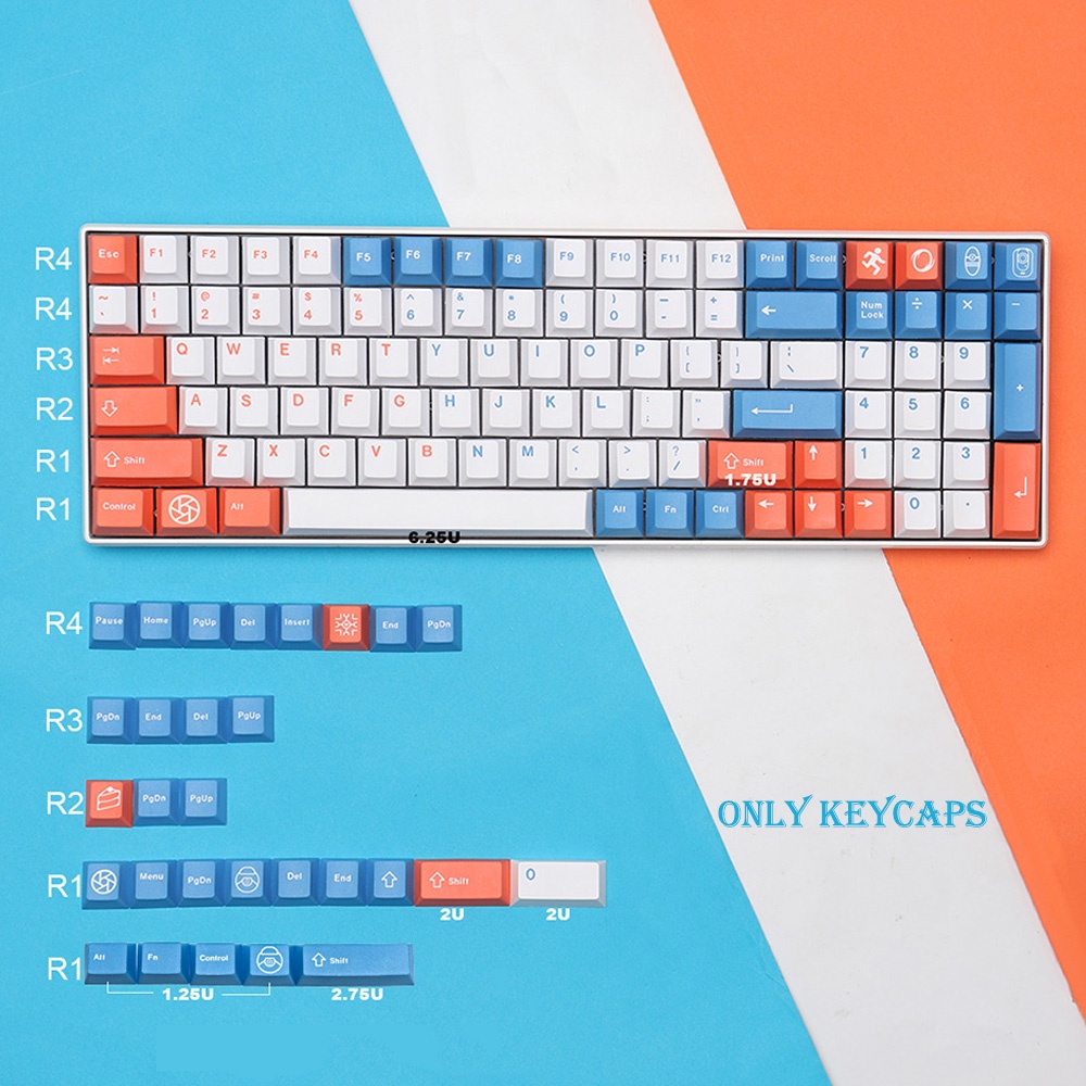 Gmk GMK GatewayPBT Keycap 129 คีย์ความสูงเชอร์รี่ DYE-SUB Keycap เหมาะสําหรับเกมคีย์บอร์ดแบบกลไก