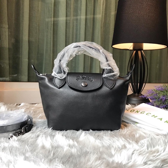 แท้💯% 🚩Longchamp mini le pliage cuir หนังแกะ