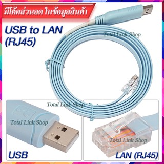 ⚡สายเคเบิ้ล USB to LAN (RJ45) Console สำหรับ Cisco Routers (สายยาว 1.8 ม) USB to RJ45