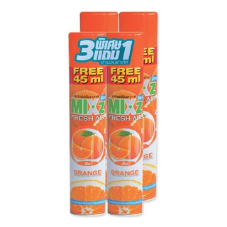 🔥ยอดนิยม!! มิกซ์ สเปรย์ปรับอากาศ กลิ่นส้ม+ส้ม 365มล. x 3+1 กระป๋อง Mixz Spray Orange+Orange 365 ml x 3+1