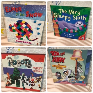 ELMER in the SNOW , The Very Sleep Sioth,ROBOTS,TOM and JERRY รวมปกหนังสือนิทานปกอ่อน