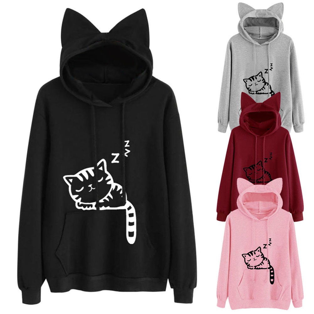 **โค้ดGIFT30ลด30%**เสื้อกันหนาวแขนยาวมีฮู้ด สำหรับผู้หญิง