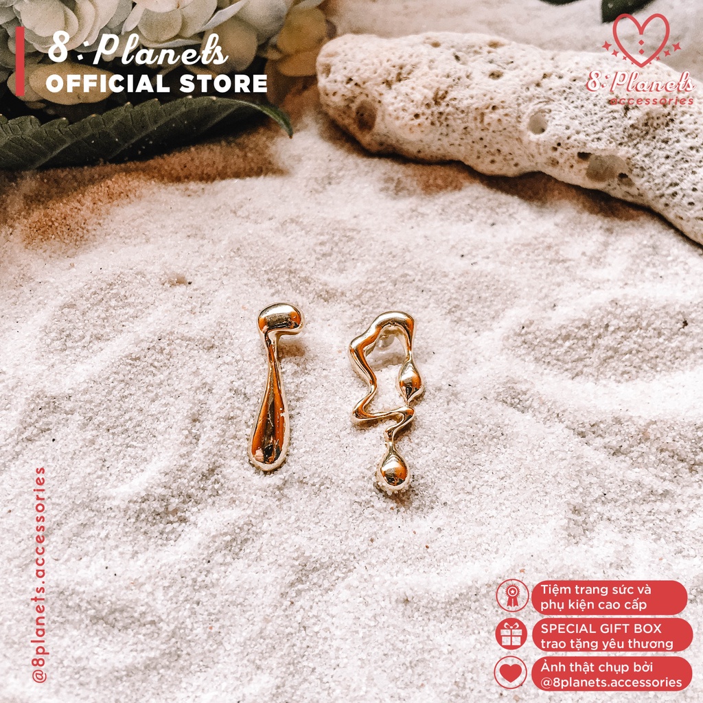 [รายการที่ไม่ซ้ําใคร] ต่างหูอสมมาตร Planets Artistic Curving 8 อัน