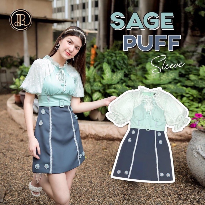 Dress BLT Sage Puff (M)