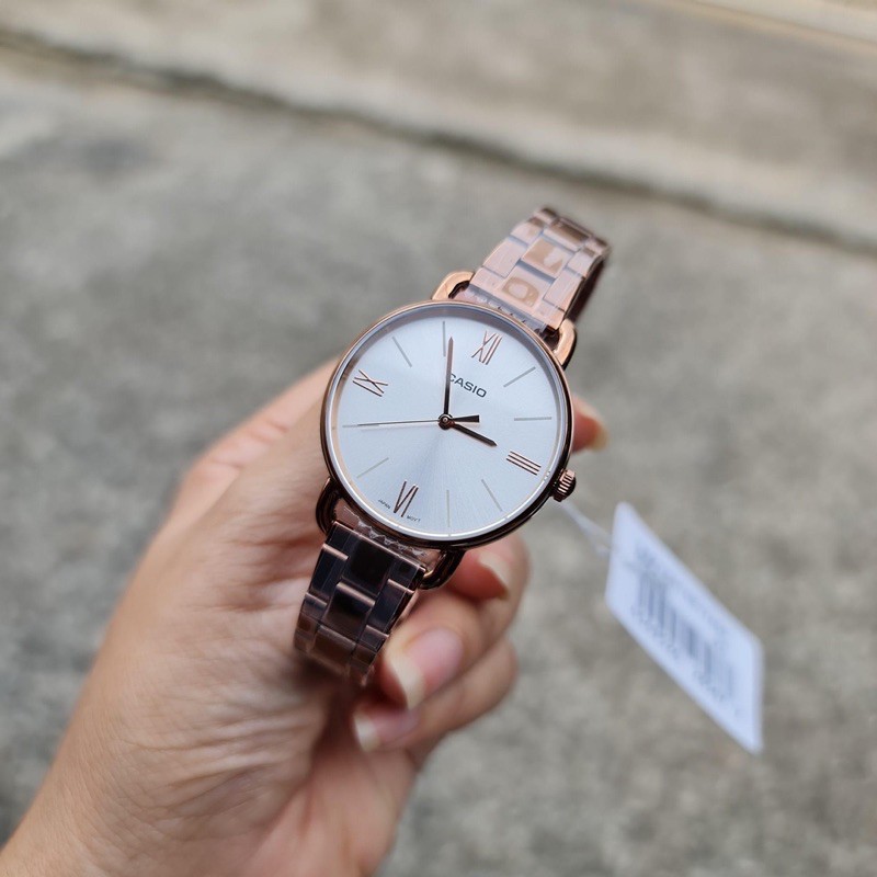 นาฬิกา Casio รุ่น LTP-E414R-7A นาฬิกาผู้หญิงสายแสตนเลส สีโรสโกลด์ ร่นใหม่ล่าสุด - ของแท้ 100% รับประ