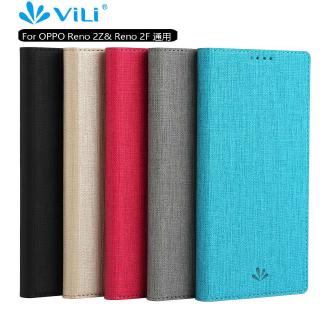 Vili Luxury PU Leather Casing Oppo Reno 2 / 2Z / 2F Magnetic Flip Cover Oppo Reno2 Z F Fashion Simple Case Card Holder