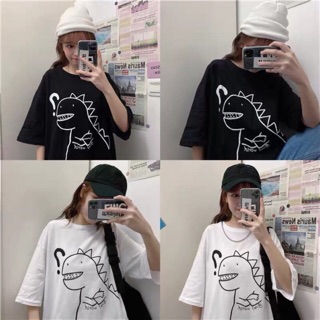 💥💥ชายแขนสั้นเสื้อยืดแบรนด์น้ำบุคลิกภาพแฟชั่นป่าการ์ตูนหลวมพิมพ์คอกลม.F2