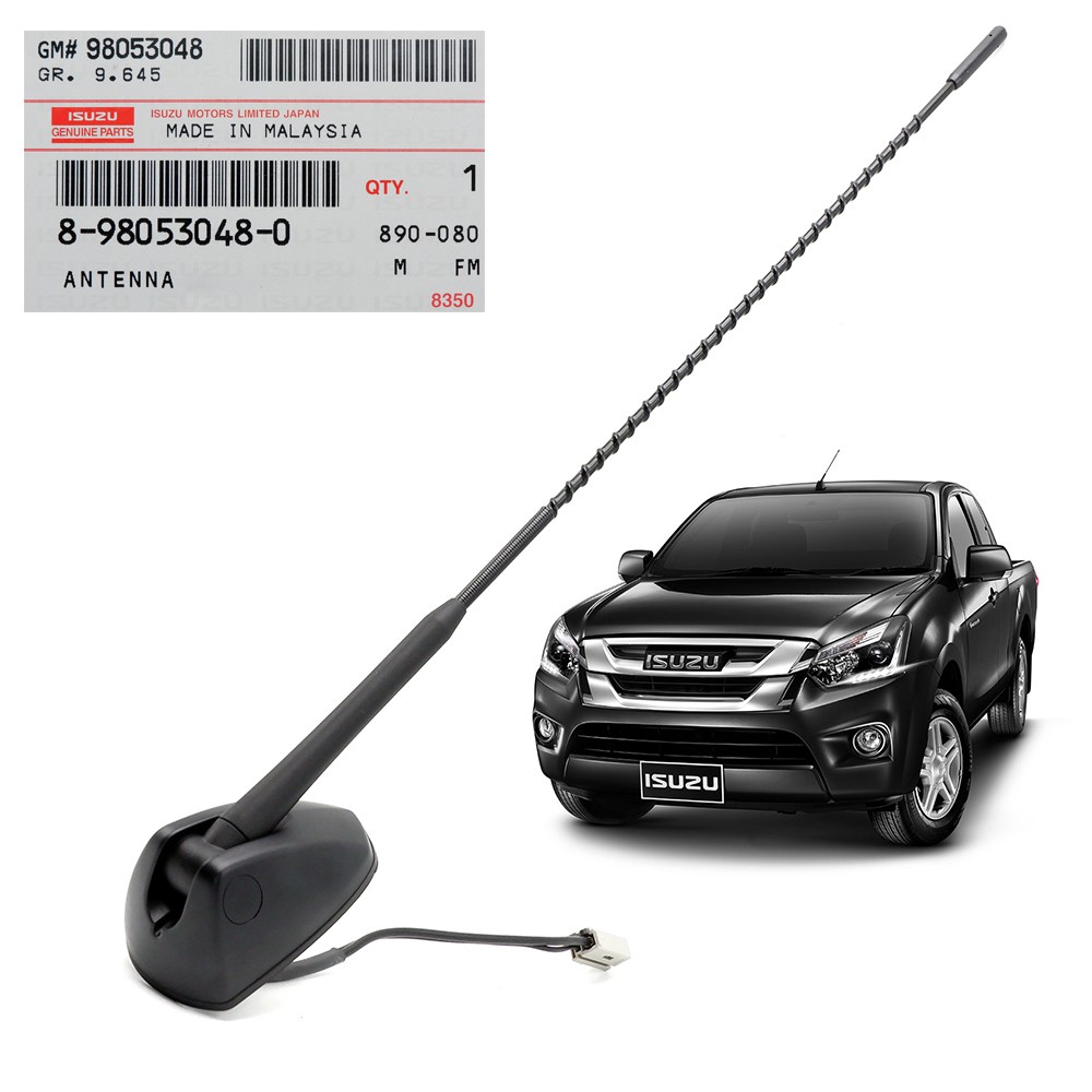 เสาอากาศ + มีฐาน ยาว 40cm ของแท้ 1 ชิ้น สีดำ สำหรับ Isuzu D-Max Holden Rodeo V-Cross ปี 2012-2018