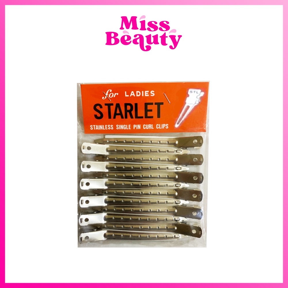 กิ๊บเหล็ก กิ๊บปากเป็ด  กิ๊บปากเป็ดยาว 12 ตัว Starlet Stainless single pin curl clips