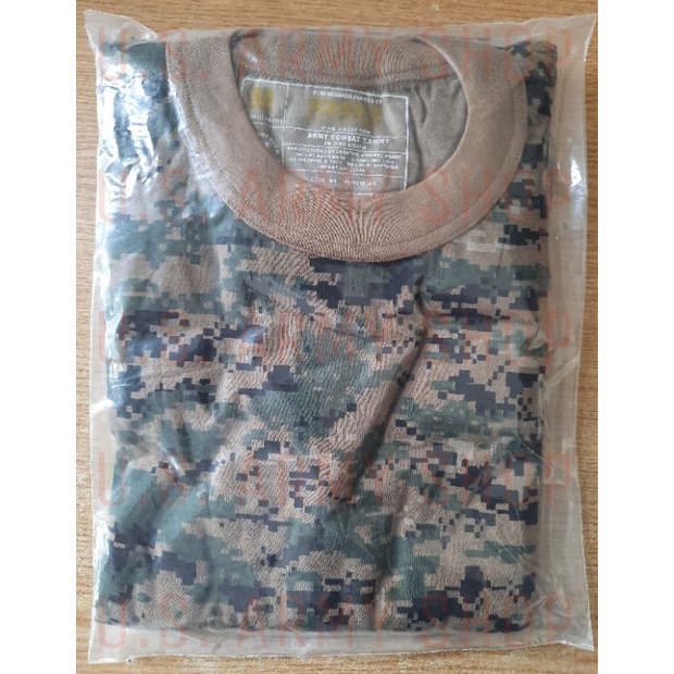 เสื้อยืดทหาร MASSIF Army Combat T-Shirt 50/50 Digital Marines USMC Made in USA (แพค 3 ตัว)