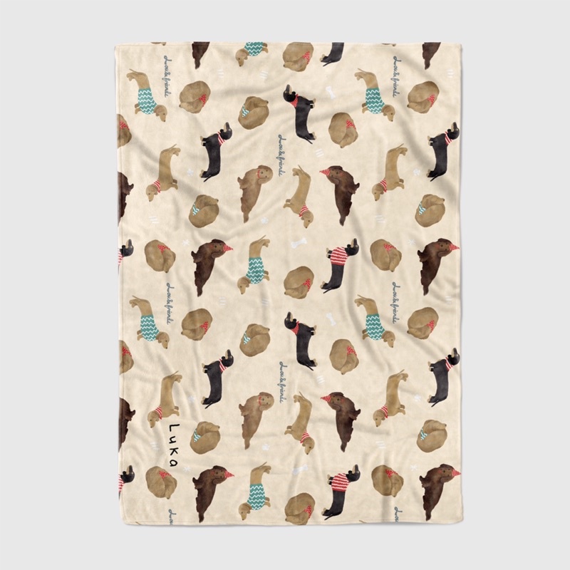 Dachshund soft fleece blanket