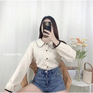 เสื้อเชิ้ตคอบัวสีครีม style korea🧸