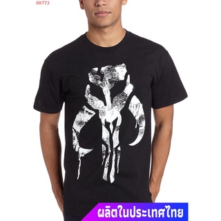 ผ้าฝ้ายแท้เสื้อยืดยอดนิยม Star Wars Boba Fett Mandalorian Armor Emblem Mens T-Shirt Short sleeve T-shirtsS-4XL