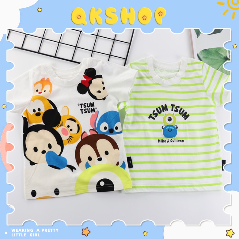 QKshop น่ารักสดใสตามวัยมากจ้า สำหรับเสื้อยืดคุณหนูๆ งานดีมากเนื้อผ้าใส่แล้วสบายสุดๆ สกรีนลายการ์ตูนสุดฮิต