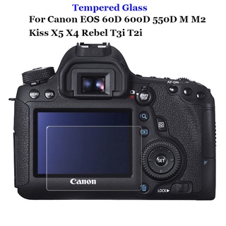 ฟิล์มกระจกนิรภัยกันรอยขีดข่วนหน้าจอ Lcd 9H 2.5D สําหรับ Canon Eos 60D 600D 550D M M2 Kiss X5 X4 Rebel T3I T2I