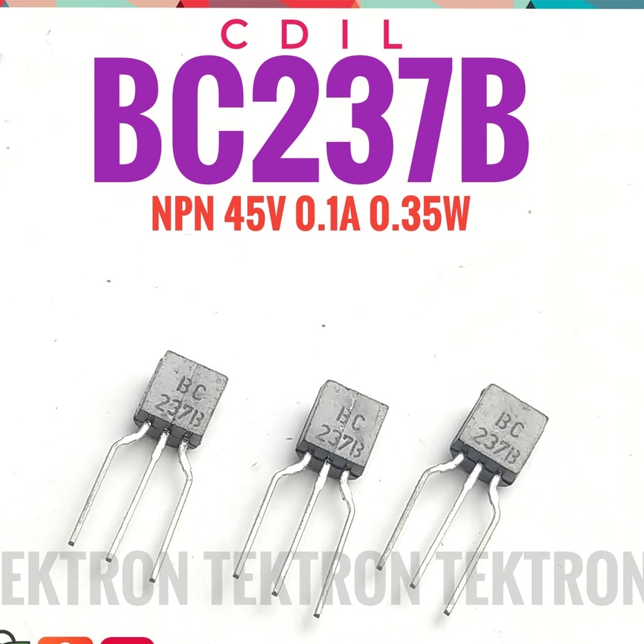 ทรานซิสเตอร์ BC237B BC 237 BC237 NPN 45V 0.1A 0.35W