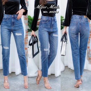 JH1215#มีS-XL#ยีนส์ทรงบอย#jeans house