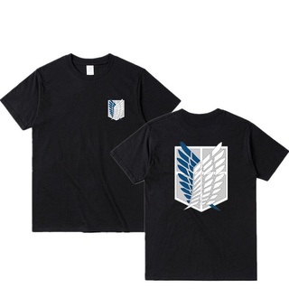 [COD]เสื้อยืดแขนสั้น ผ้าฝ้าย 100% พิมพ์ลายอนิเมะ Shingeki No Kyojin Attack Titan สไตล์ญี่ปุ่น สําหรับผู้ชาย และผู้หญิงS-