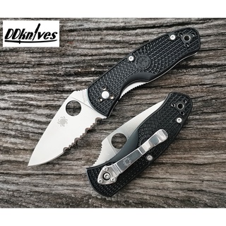 มีดพับ Spyderco Persistence Lightweight Satin Combo Blade, Black FRN Handles (C136PSBK)