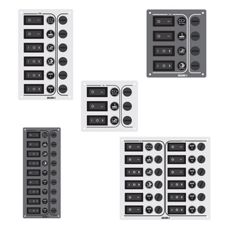 แผงสวิตซ์เรือกันน้ำ Switch Panel SP3 Ult.ra, 3 Waterproof Switches, Inox 316, Charcoal, 12/24V #31289