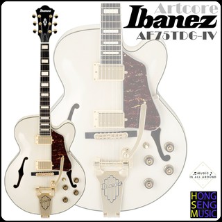 กีตาร์ไฟฟ้า Ibanez AF75TDG-IV ทรง Hollow Body สีขาวครีม