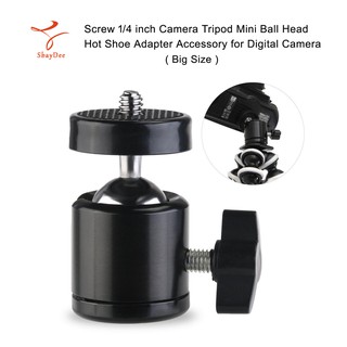 Screw 1/4 inch Camera Tripod Mini Ball Head Hot Shoe Adapter Accessory for Digital Camera (Big Size)