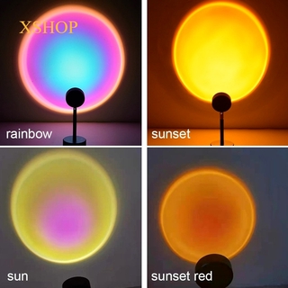 🌈COD🌈โคมไฟ led ไฟจำลองสายรุ้งLED ตกแต่งห้อง Rainbow Sunset projection lamp