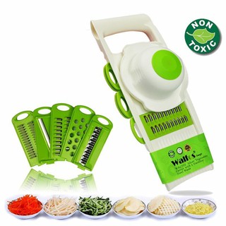 ที่สไลด์ผัก ชุดสไลด์ผัก-ผลไม้ 5 ใบมีด 1 หัวจับ Vegetable Shredder (Green/สีเขียว)