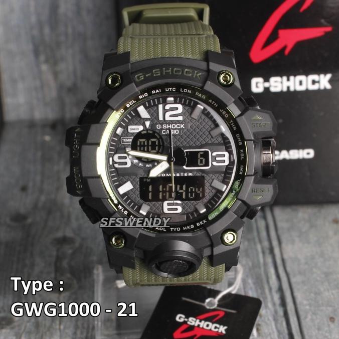 G Shock GWG-1000 Army Green Cream นาฬิกาข้อมือ สีดํา ดํา สําหรับผู้ชาย และเด็ก