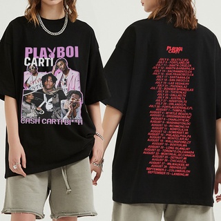 เสื้อยืดผู้ เสื้อยืด พิมพ์ลายกราฟฟิค Rapper Playboi Carti สไตล์โกธิค 90S โอเวอร์ไซซ์ แฟชั่นฮิปฮอป สําหรับผู้ชาย ผู้หญิง