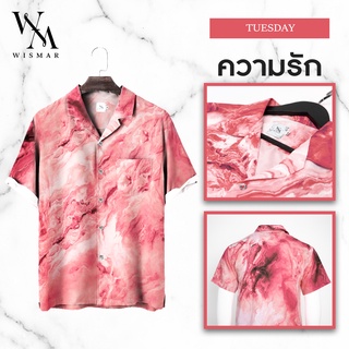 เชิ้ตฮาวายแขนสั้น ลายหินอ่อน(สีวันอังคาร) : Hawaii Tuesday Marble Shirt  Short-sleeved