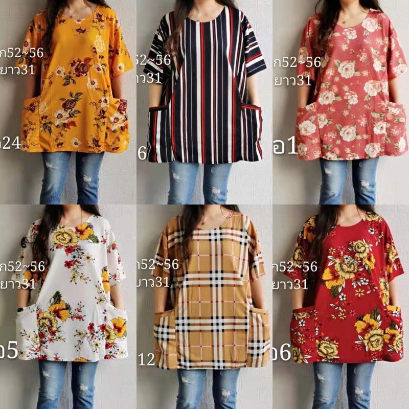 เสื้อ 2xlเสื้อยืดคอวีมีกระเป๋าคนอวบคนอ้วนผ้านิ่มผ้ายืดใส่สบาย