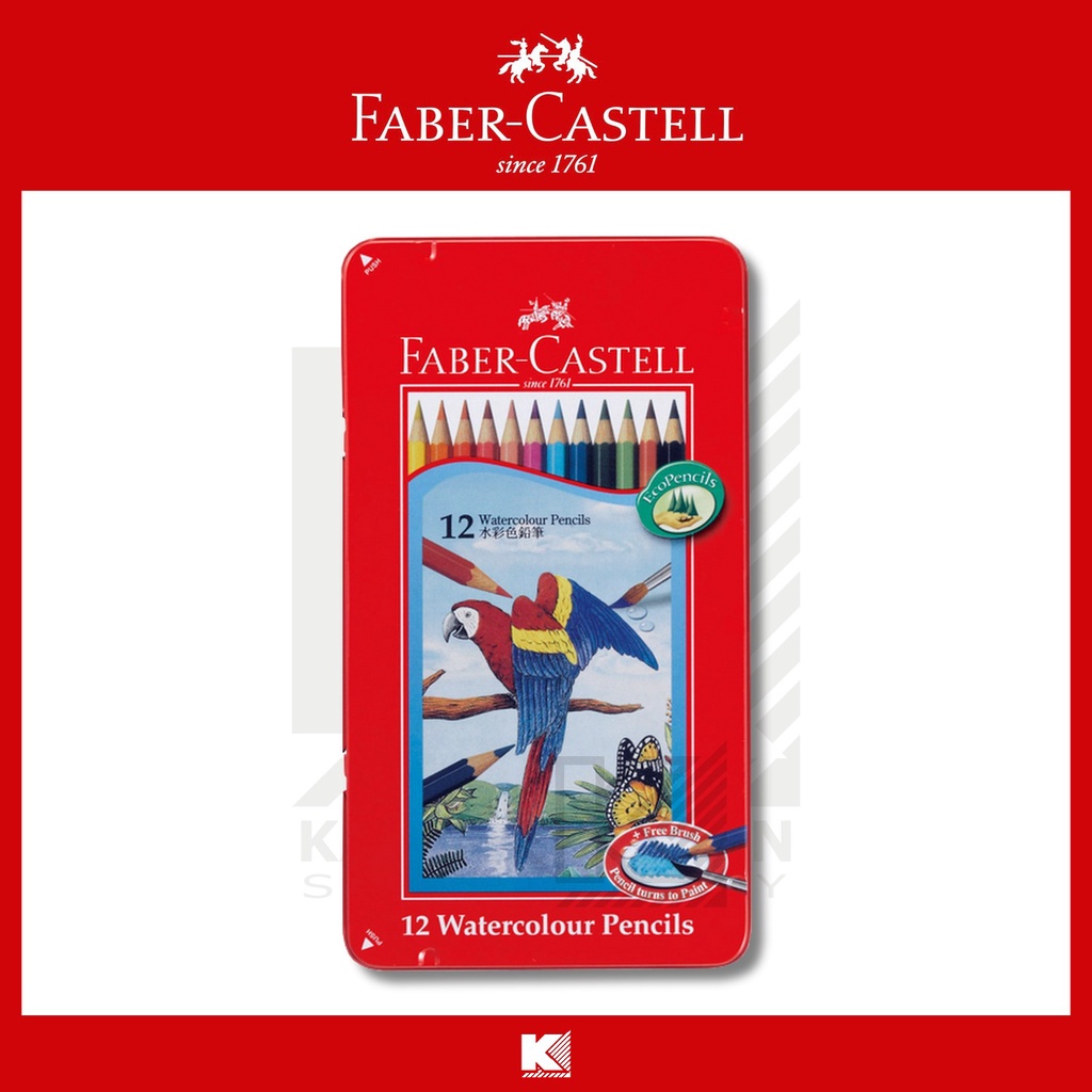 สีไม้ระบายน้ำ 24 สี กล่องเหล็ก Faber-Castell ( จำนวน 1 กล่อง)