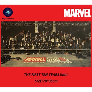 โปสเตอร์กระดาษคราฟท์วอลเปเปอร์ตกแต่งผนังลาย Marvel "Ten Years - Actor" 70x35.5 ซม.