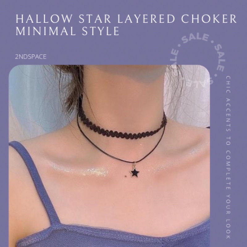 SALE โชคเกอร์หนังกํามะหยี่สีดําแบบใหม่ Double layers สไตล์สายฝอแซ่บเว่อร์ Mix&Match คือสุดปังค่า พร้อมส่งค่า
