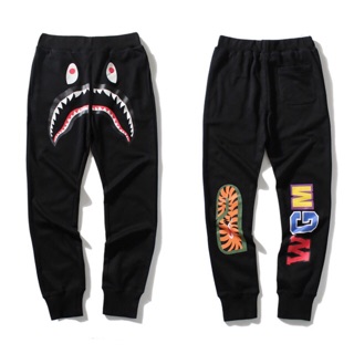 BAPE SHARK SLIM SWEAT PANTS18SS Black Pocket Shark Pants