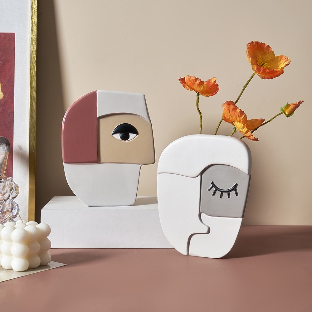 Nordic Vase Home Decor Face Model Vase Decoration Household Living Room
