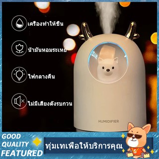 Mini USB Humidifier 300mlความจุความชื้นขนาดใหญ่ สเปรย์ขนาดเล็ก ไฟLEDอะโรม่า เครื่องทำความชื้นเงียบ