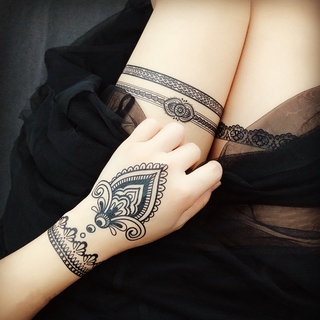 สติ๊กเกอร์ ลายสักสีดำ Black color Temporary tattoo Tattoo stickers