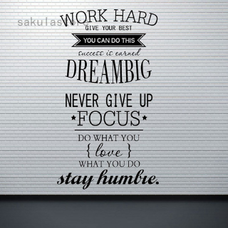 Work hard Dream BIg hard work wall stickers work room decoration