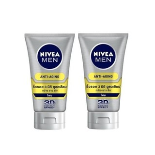 ﻿นีเวีย แอนตี้ เอจจิ้ง โฟมล้างหน้า ไร้จุดด่างดำ ลดเลือนริ้วรอย Nivea Anti Aging Foam x 2 หลอด