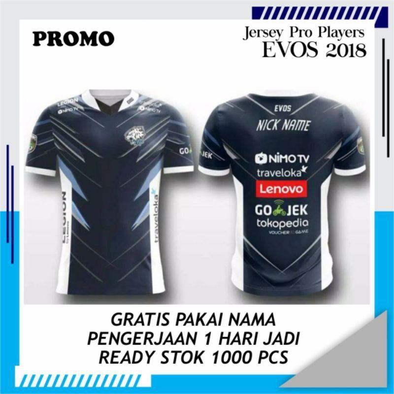 Evos New 2019 Blue GAME JERSEY เสื้อยืด/ตัวแทนจําหน่ายได้